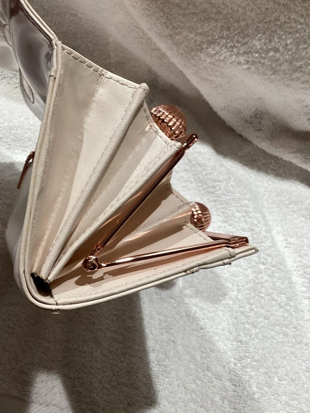 Ted Baker Rose-Print Floral Wallet with Rose Gold Clasp Like New